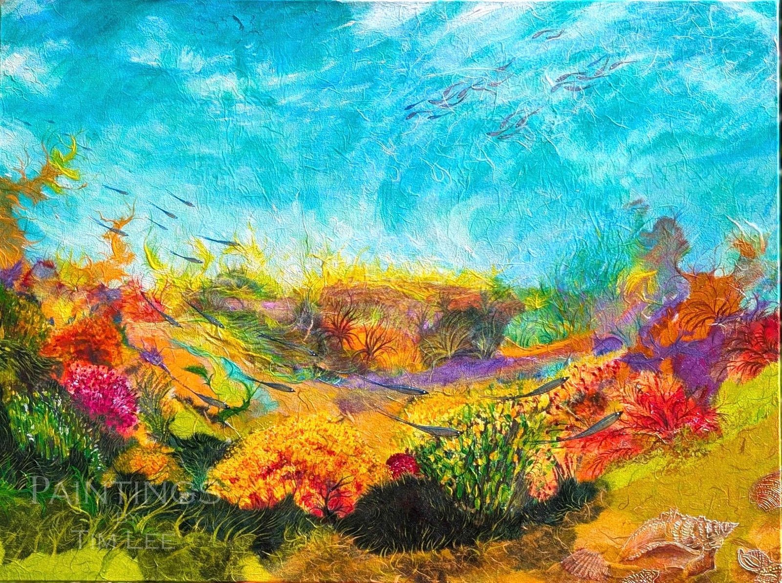 Subaqueous Sea Garden - Subaqueous seascape painting by Tim Lee Subaqueous Sea Garden - Subaqueous seascape painting by Tim Lee